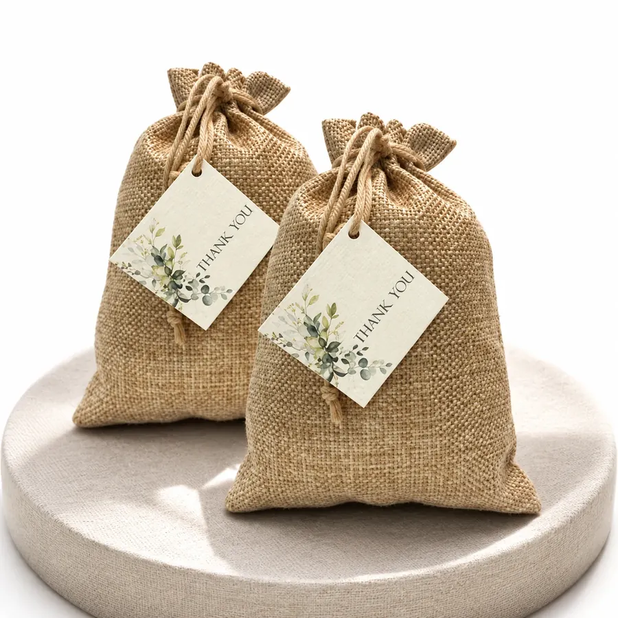 Bolsitas artesanales de yute para bodas